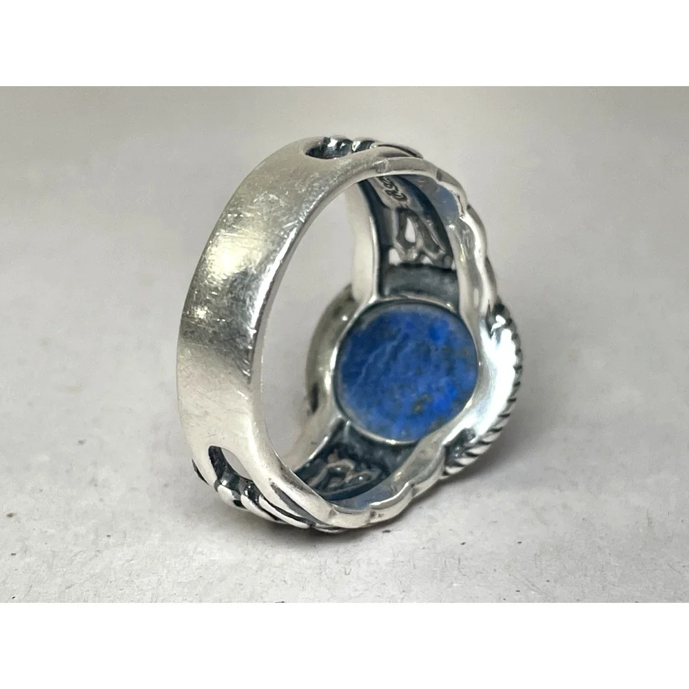 Carolyn Pollack 925 Sterling Silver Lapis Lazuli Ring Size 9.75 8g Signed
